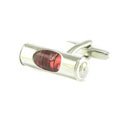 Red Level in Silver Cufflinks