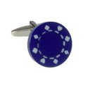 Blue Poker Chip Cufflinks