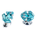Sterling Blue Frog Cufflinks