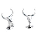 Sterling Longhorn Skull Cufflinks