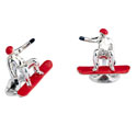 Sterling Snowboarder Cufflinks