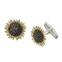 Sterling and Gold Sunflower Cufflinks