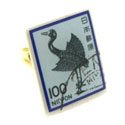 Crane Stamp Cufflinks (Japan)