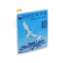 Red Crested Crane Stamp Cuff Links