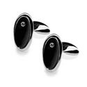 Onyx with Crystal Cufflinks