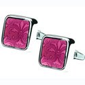 Pink Floral Cufflinks