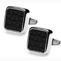 Carbon Petit Fleur Cufflinks