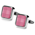 Pink Tartan Cuff Links