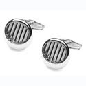 Striped Stainless Steel Cufflinks