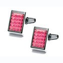 Pink Spot Wedge Cufflinks