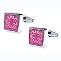 Pink Floral Cufflinks