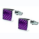 Purple Checkered Cufflinks