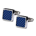 Blue Checker Cuff Links