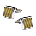 Satin Gold Stripe Cuff Links