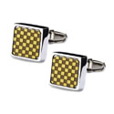 Satin Gold Checker Cuff Links