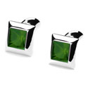 Jeweled Green Cuff Link