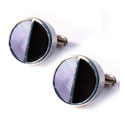Round Onyx & MOP Cuff Links