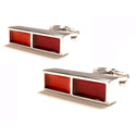 Two-Tone Red Cuff Link
