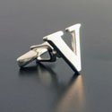 Sterling Letter V Cufflinks