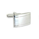 Sterling Two Tone Engravable Cuff Links