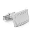 Curved Silver Geometric Cuff Links