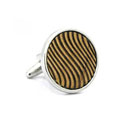 Swirl Round Wood Cufflinks