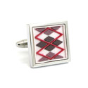 Red Argyle Cufflinks