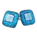 Blue Deco Glass Cufflinks