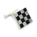 Onyx and Pearl Square Checkerboard Cufflinks