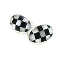 Onyx and Pearl Oval Checkerboard Cufflinks