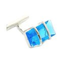 Sterling Blue Topaz Crystal Cufflinks