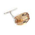 Sterling Citrine Crystal Cufflinks