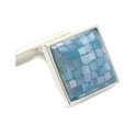 Blue Mother of Pearl Mosaic Cufflinks