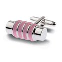 Pink Rubber Barrel Cufflinks