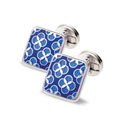 Sterling Square Flowers Cufflinks