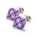 Sterling Square Flowers Cufflinks