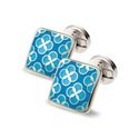 Sterling Square Flowers Cufflinks