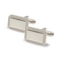 Engravable Diamond Frame Cufflinks