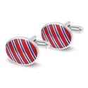 Striped Oval Cufflinks