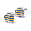 Round Striped Cufflinks