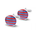 Round Striped Cufflinks
