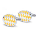Oval Diamond Cutout Cufflinks