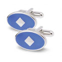 Oval Diamond Center Cufflinks