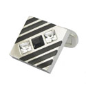 Square Enamel & Stone Cufflinks