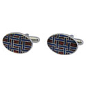 Navy Blue & Red Tartan Cuff Links