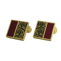Golden Vine Maroon Cuff Links
