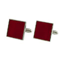 Red Square Enamel Cuff Links