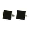 Black Square Enamel Cuff Links