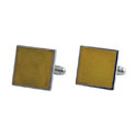 Yellow Square Enamel Cuff Links