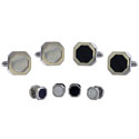 Reversible Onyx-MOP Stud Set